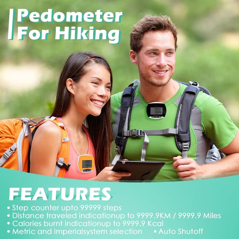 Copkim 6 Pcs Simple Pedometer for Walking Bulk LCD Step Counter with Calories Burned Portable Step Tracker for Women Seniors Jogging Hiking Running Walking, 6 Colors - Image 5